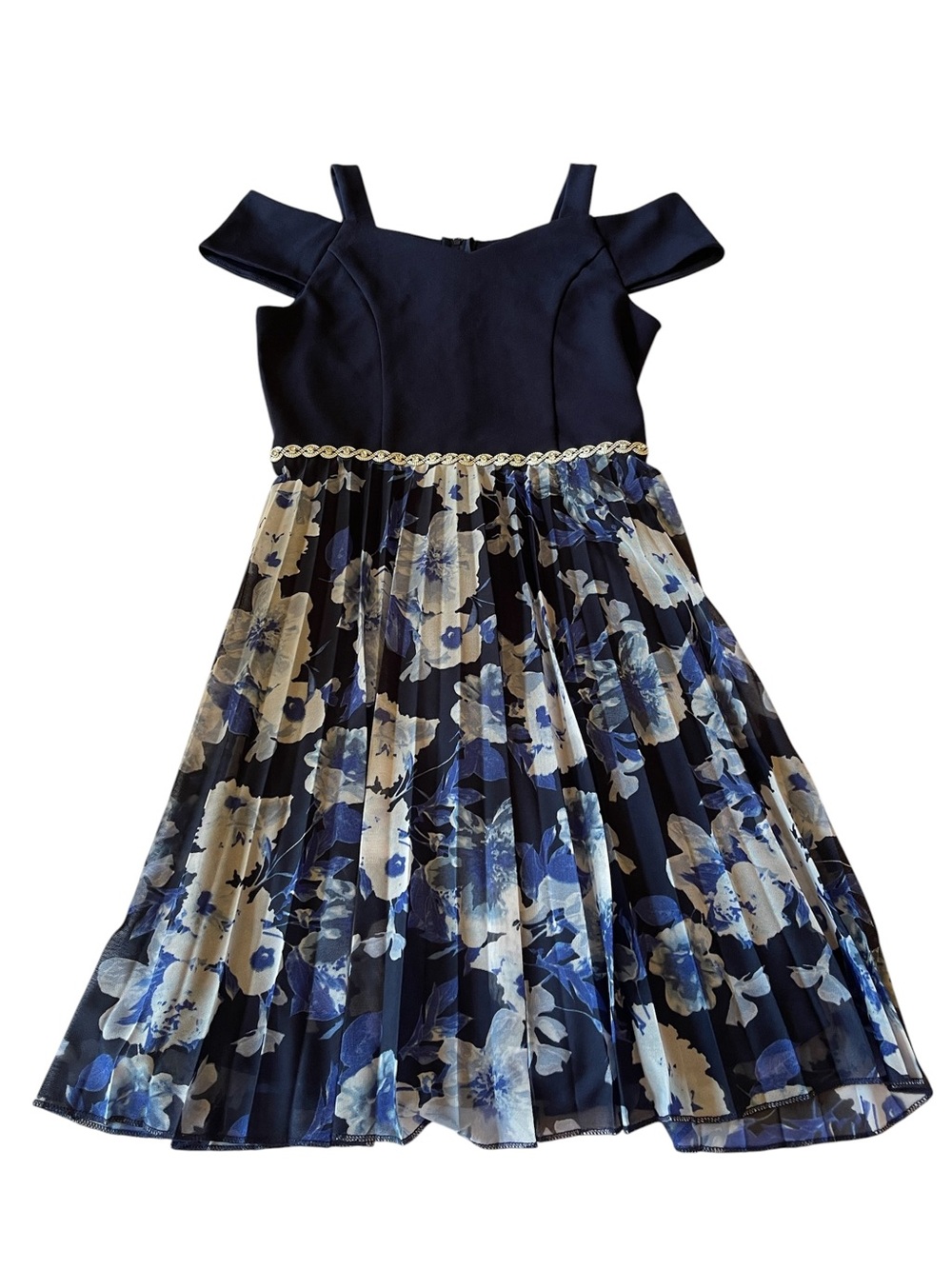 Speechless Kids Elegant Navy Floral Girls Dress SZ 12 EUC
